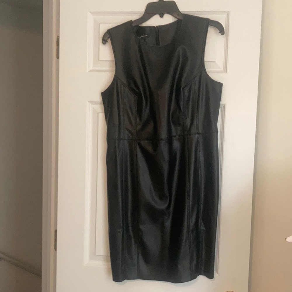 INC International Concepts faux leather sleeveless dress